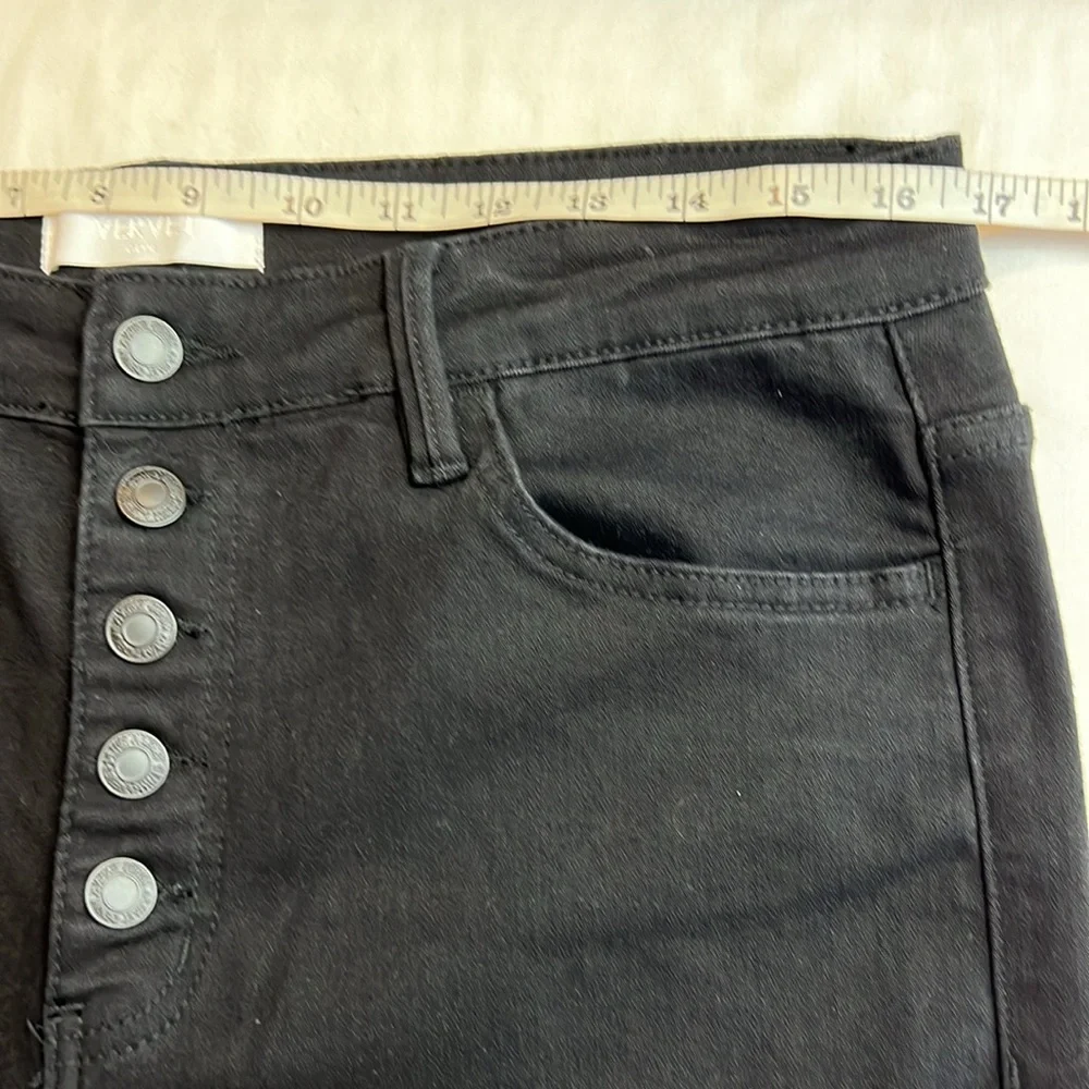 Vervet High Rise Super Flare Distressed Raw Hem VERVET by Flying Monkey Jeans 32